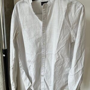 Club Monaco White Casual Button Down Shirt
